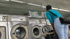 Laundromat Creep Shots 2 sluts with round asses and no bra Thumb