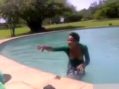 Black women swimming and pissing in the pool Thumb