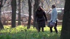 Russian hookers ends up pissing in the middle of the woods Thumb