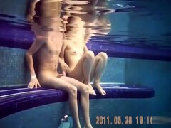 Naughty nudists enjoy banging hard underwater in the pool Thumb