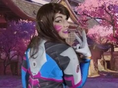 Overwatch D.VA Plays to win Cosplay POV Blowjob Gabby Monroe cum swallow Thumb