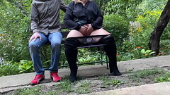 Pervert step son watches step mother masturbate in public park Thumb