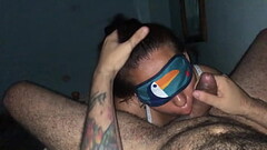 Cock Sucking Slut Blindfolded Thumb