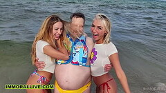 Beach Bunny Blondes KHLOE KAPRI &amp_ CHLOE TEMPLE THREESOME in Front of Cuckold Sugardaddy &ndash_  Thumb