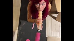 My Sex Machine fucks Deep Throat with Huge Dildo Teen Cat Girl, Sucking sex toy Hardcore Fetish Blow Thumb