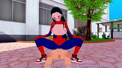 Nezuko big boobs spider-man Cosplay hentai animation 3d game Thumb