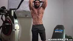 Bearded guy Zack Lemec shows off his muscles during jerk off Thumb