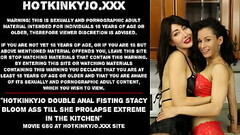 Hotkinkyjo double anal fisting Stacy Bloom ass till she prolapse extreme in the kitchen Thumb