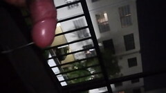Big Cuban bull cock cum on the balcony for the neighbors Thumb