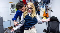 Mall Officer Suggests the Teen with Glasses to Obey His Commands to Avoid Her Jail - Myshopsex Thumb