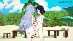 Miku Kohinata and Laura Bodewig lesbian play. - Symphogear &amp_ Infinite Stratos Hentai Thumb