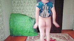 Nylon Mini Dress Sissy Shemald Crossdresser Cute Ass Sexy Dance Lady Boy Big Butt Thumb