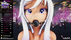 Hentai Vtuber Elfie Love gets double penetration w/ ahegao &amp_ ballgag &amp_ squirts VR (3D / VRCH Thumb