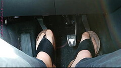 Nylon feet and toe separators in the car Thumb