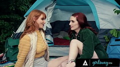 GIRLSWAY - Redhead Lacy Lennon &amp_ Her Sexy Neighbor Have A Hard Secret Affair During A Camping Tr Thumb