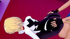 Spider Gwen (version adulta) se quita el traje y se divierte en el hotel del amor usando sus pies Thumb