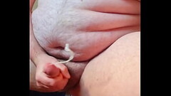 Chubby Guy Unloading His Edged Cock Thumb