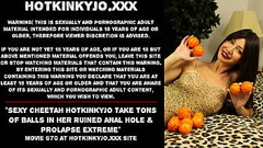 Sexy cheetah Hotkinkyjo take tons of balls in her ruined anal hole &amp_ prolapse extreme Thumb