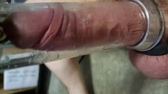 Milking Machine Session.08 - Straight Uncut Hairy Tradie Visitor with Big Balls Thumb