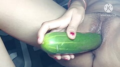 My Hungry pussy Eating Big Cucumber Thumb